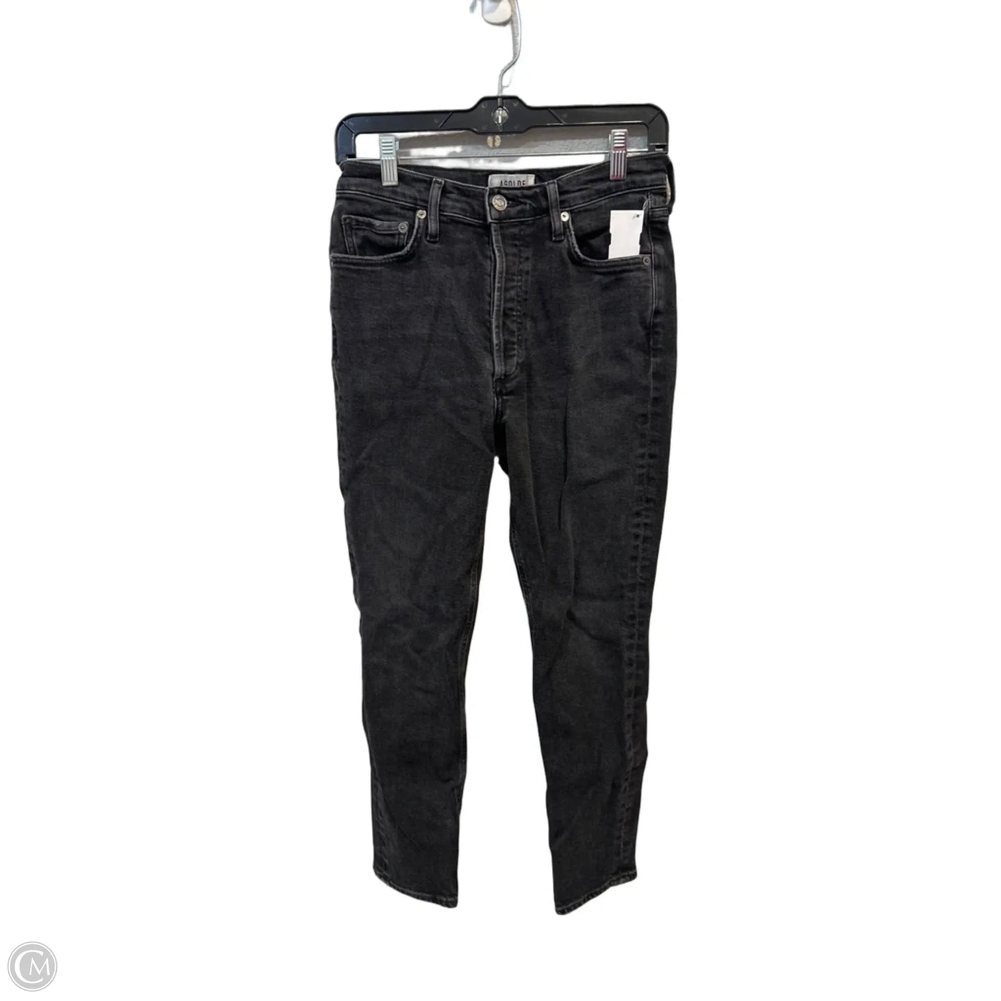 Jeans Skinny By Agolde In Black Denim, Size: 4