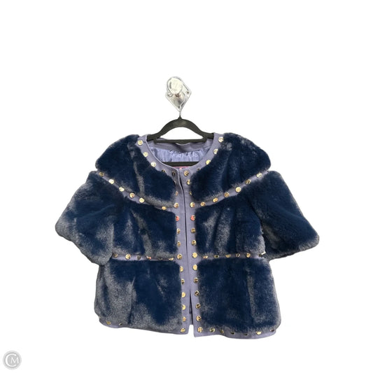 Coat Faux Fur & Sherpa By Glamorous In Navy, Size: M