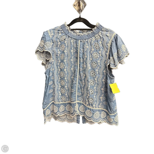 Top Sleeveless By Clothes Mentor In Blue & White, Size: Xl