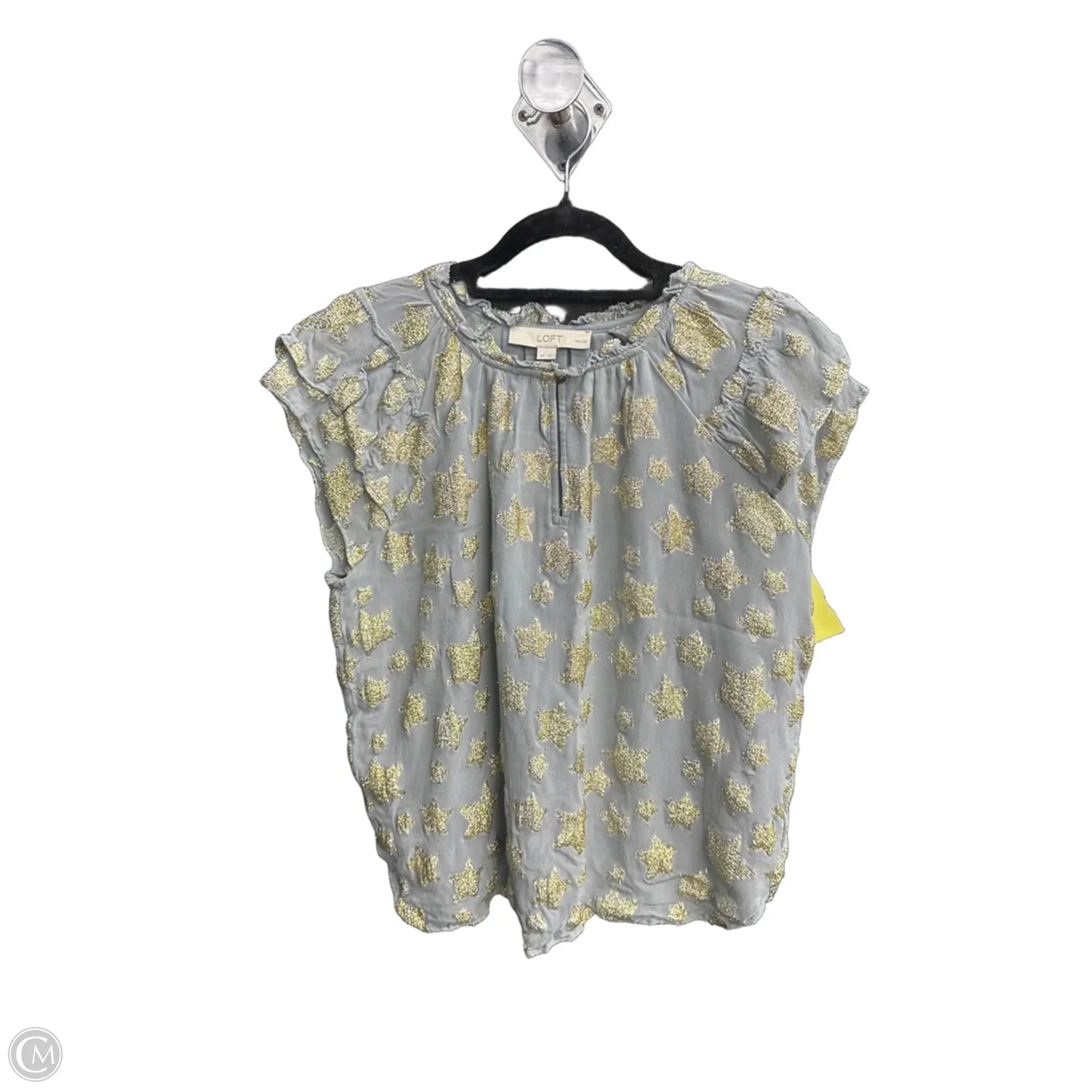 Top Short Sleeve By Loft In Grey, Size: M