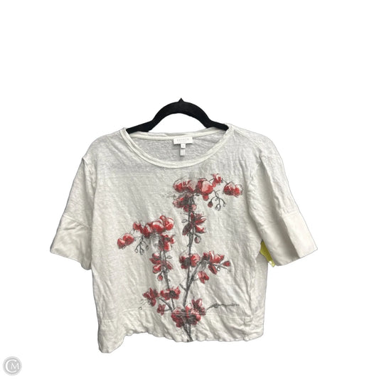 Top Short Sleeve Designer By Escada In White, Size: M