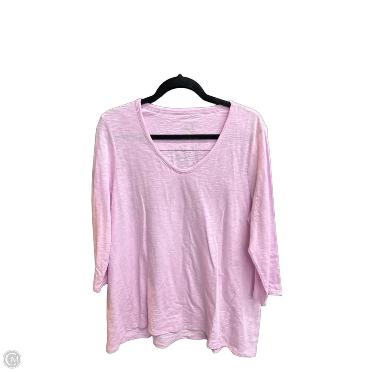 Top 3/4 Sleeve By Chicos In Pink, Size: L