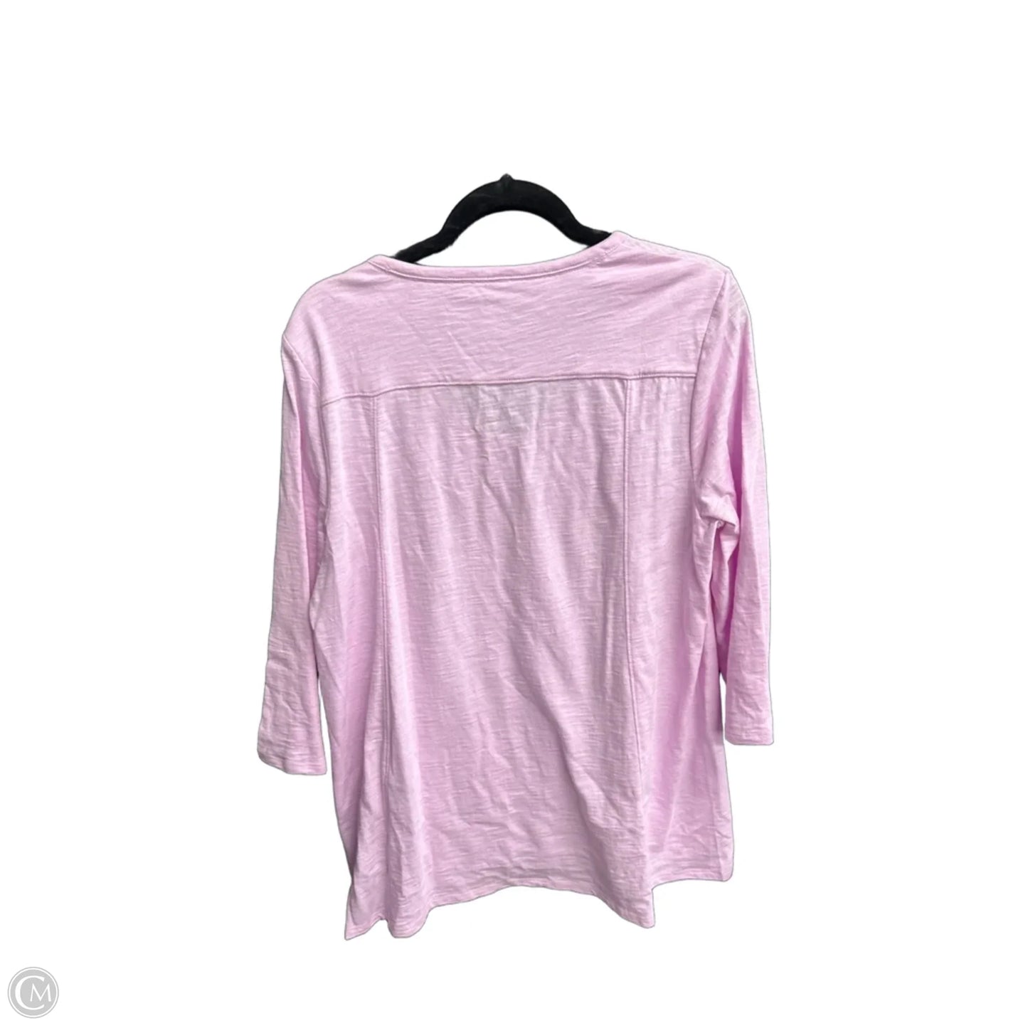 Top 3/4 Sleeve By Chicos In Pink, Size: L