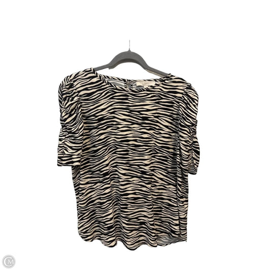 Top Short Sleeve By Loft In Zebra Print, Size: M