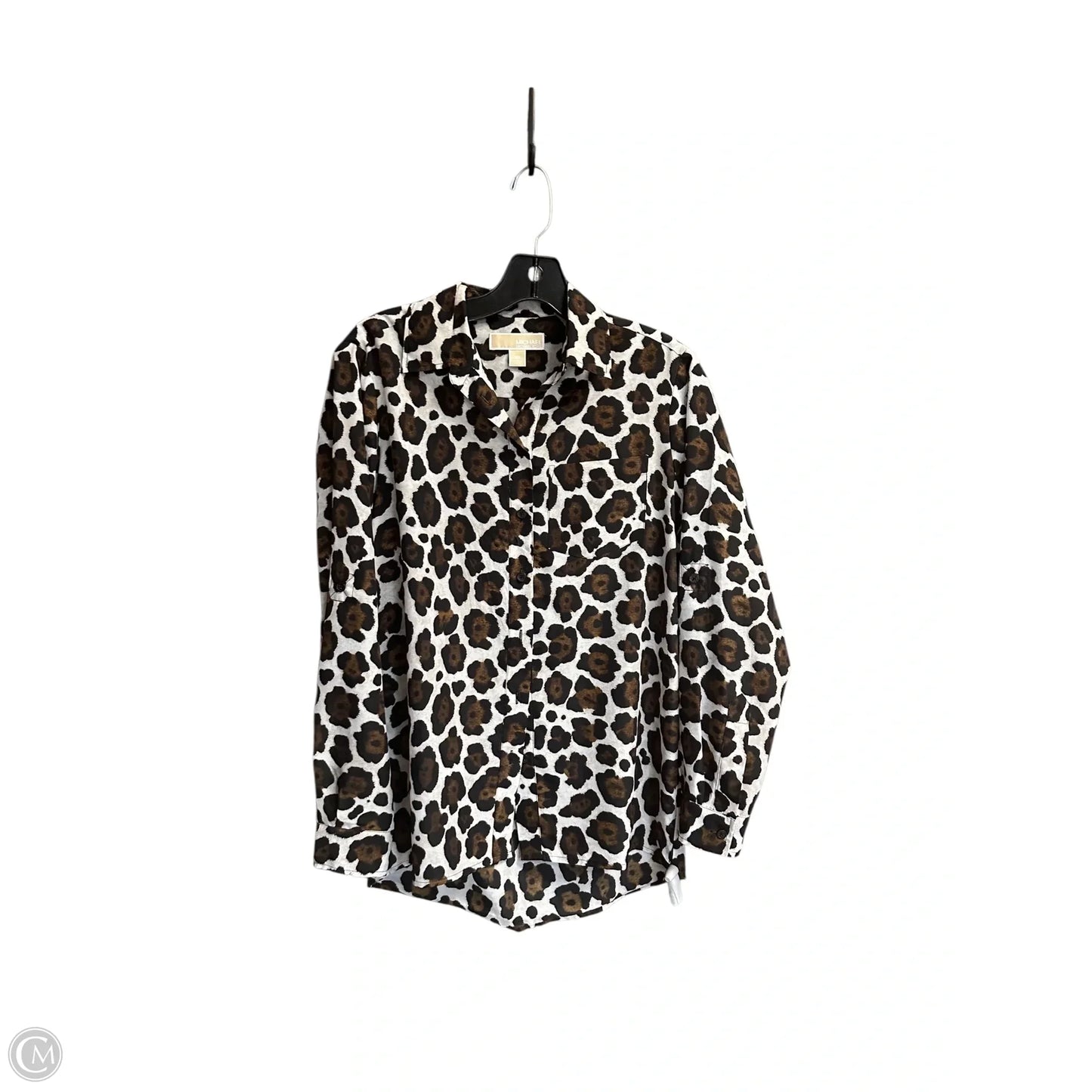 Top Long Sleeve By Michael By Michael Kors In Animal Print, Size: Xs