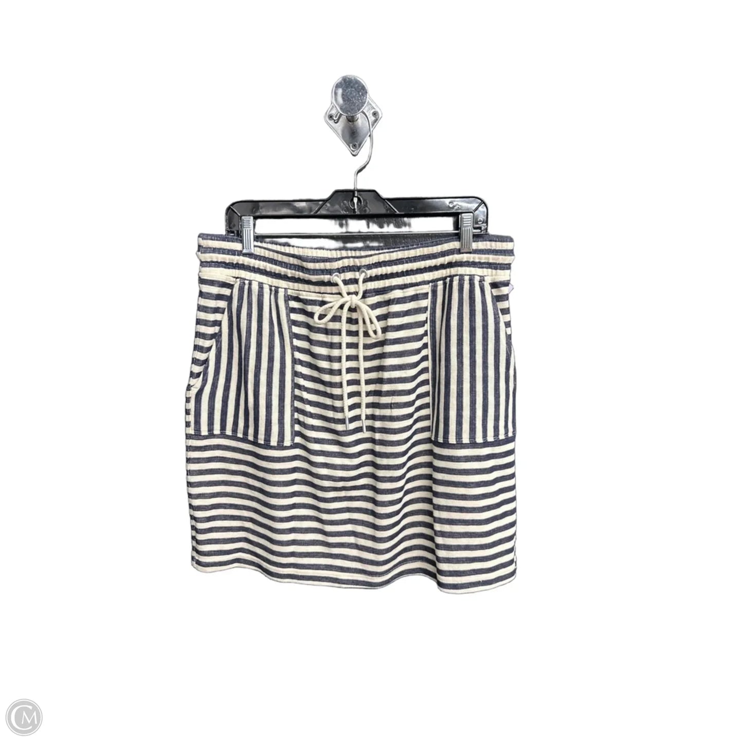 Skirt Mini & Short By Loft In Striped Pattern, Size: L