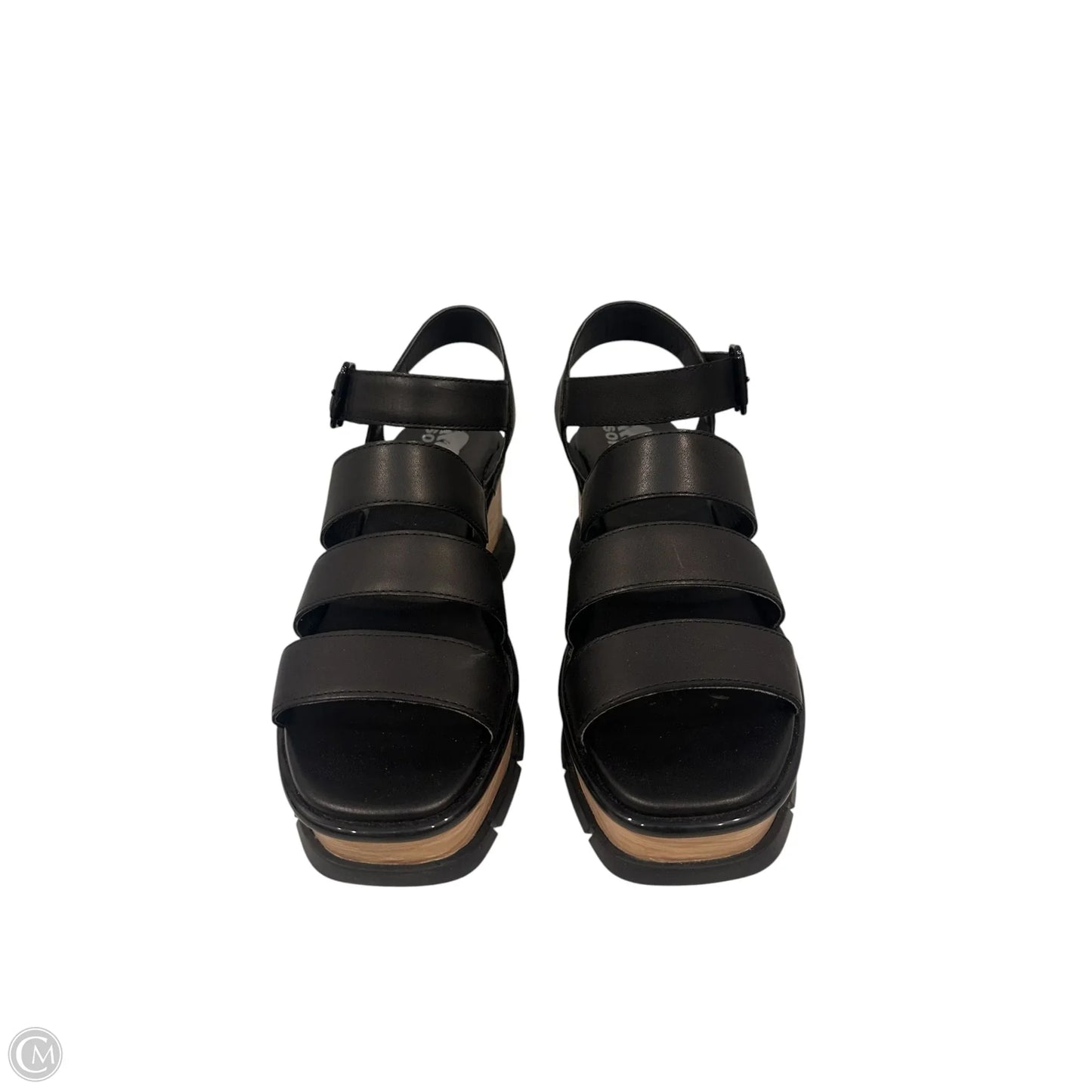 Sandals Heels Wedge By Sorel In Black, Size: 10