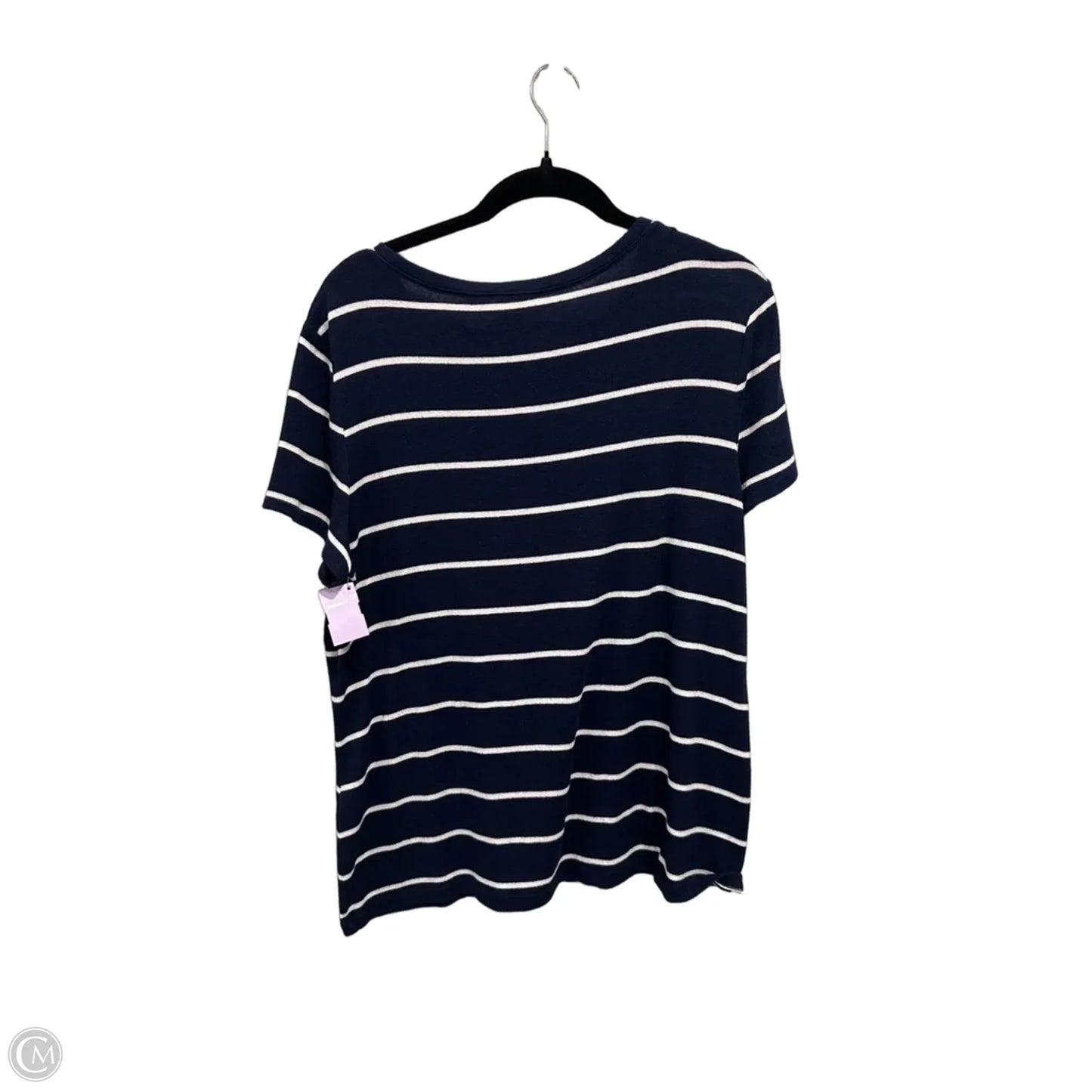 Top Short Sleeve By Zenergy By Chicos In Striped Pattern, Size: L