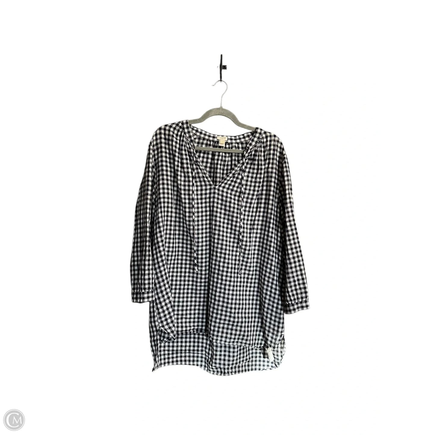 Top Long Sleeve By J. Crew In Checkered Pattern, Size: L