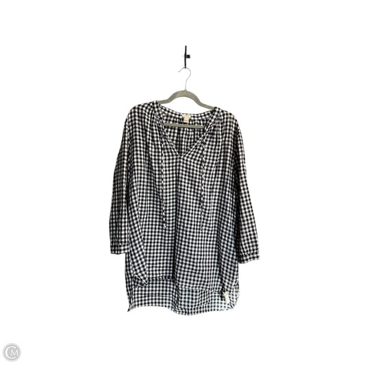 Top Long Sleeve By J. Crew In Checkered Pattern, Size: L