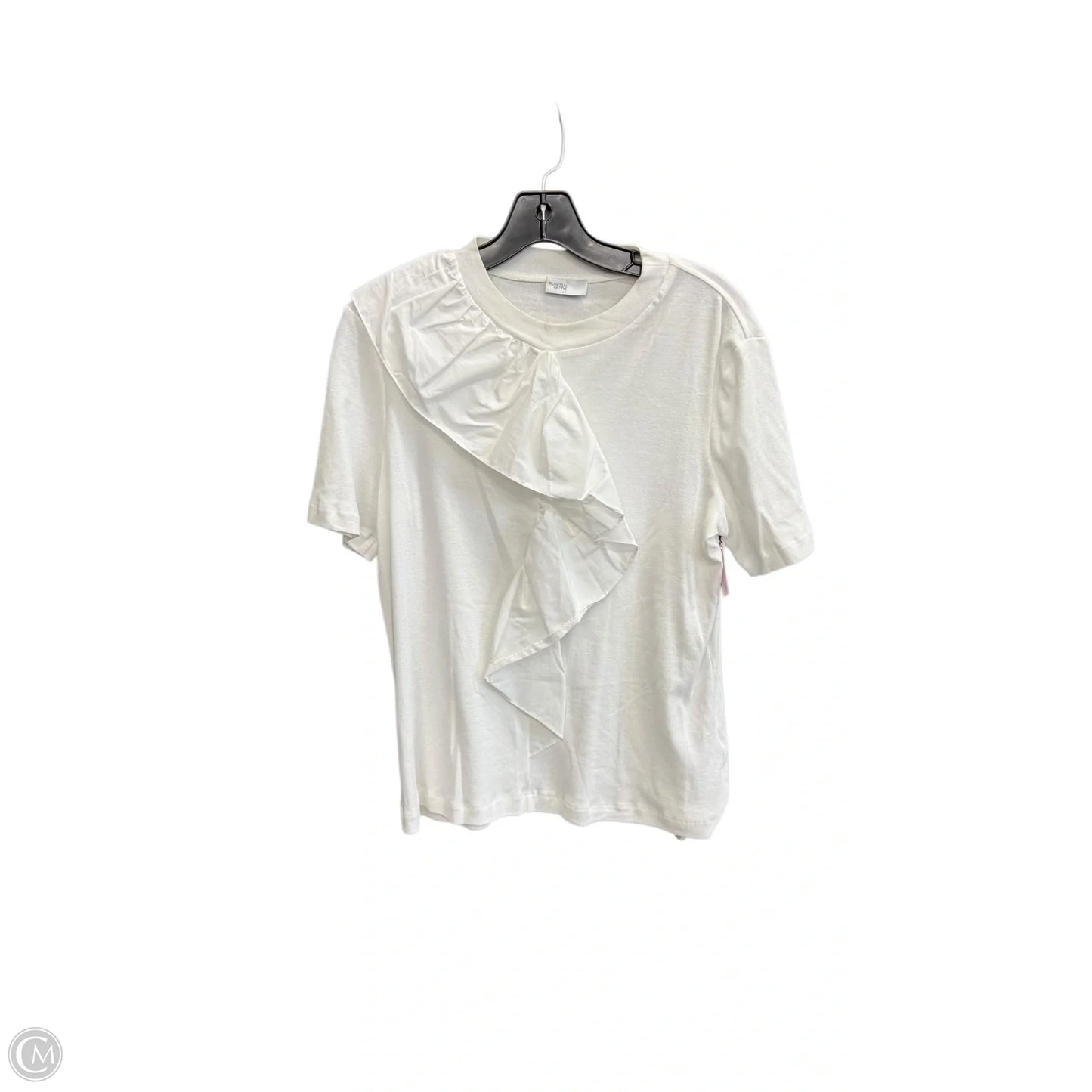 Top Short Sleeve By Clothes Mentor In White, Size: M