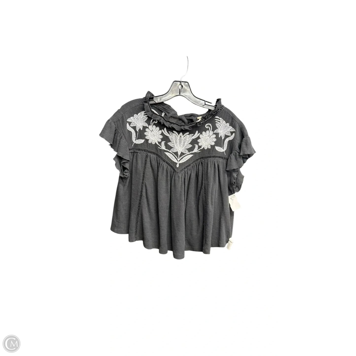 Top Short Sleeve By Free People In Black & White, Size: S