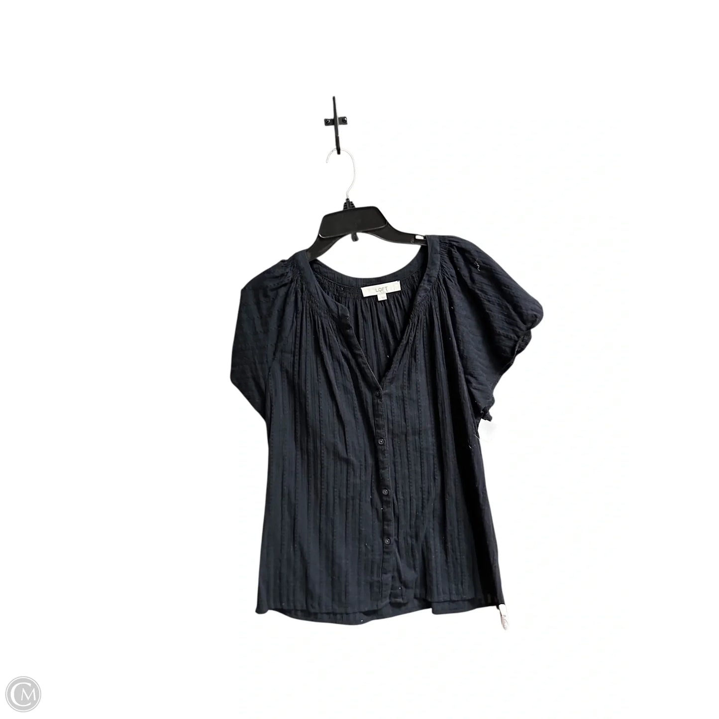 Top Short Sleeve By Loft In Black, Size: L