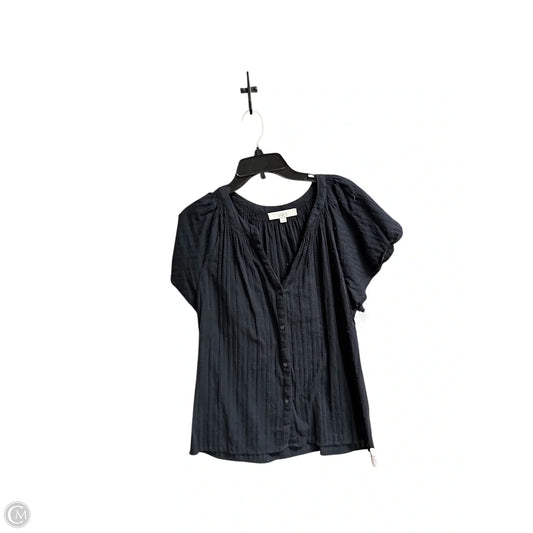 Top Short Sleeve By Loft In Black, Size: L