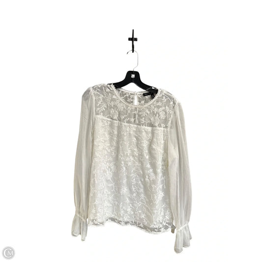 Top Long Sleeve By White House Black Market In White, Size: M