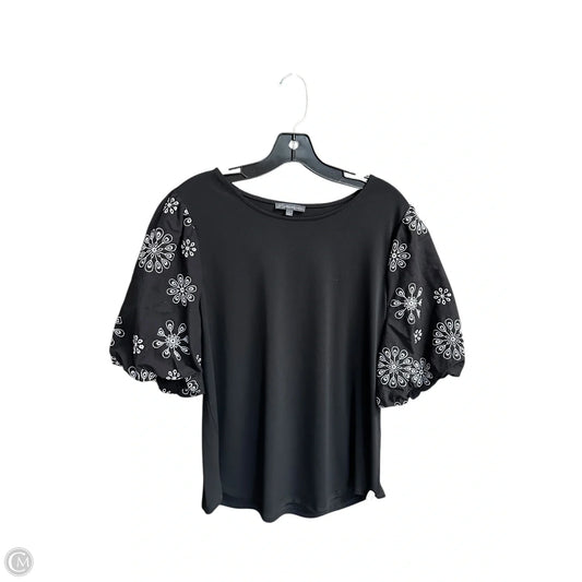 Top Short Sleeve By Adrianna Papell In Black, Size: L