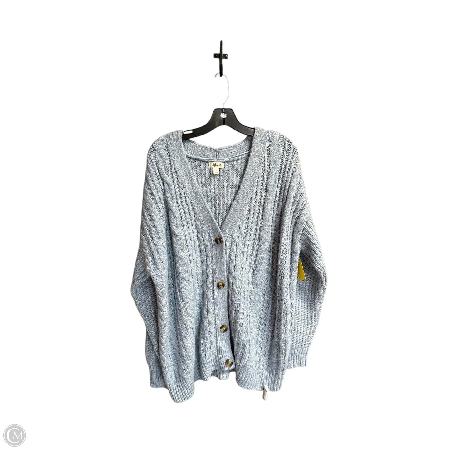 Sweater Cardigan By Style And Company In Blue, Size: L