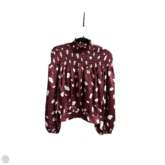 Top Long Sleeve By Sugar Lips In Polkadot Pattern, Size: M