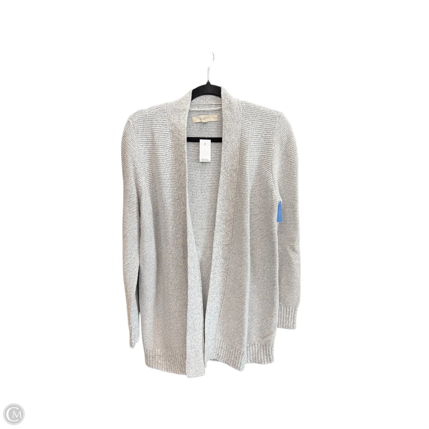 Sweater Cardigan By Loft In Grey, Size: S