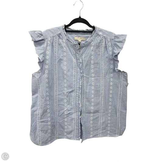 Top Sleeveless By Loft In Blue, Size: Xl