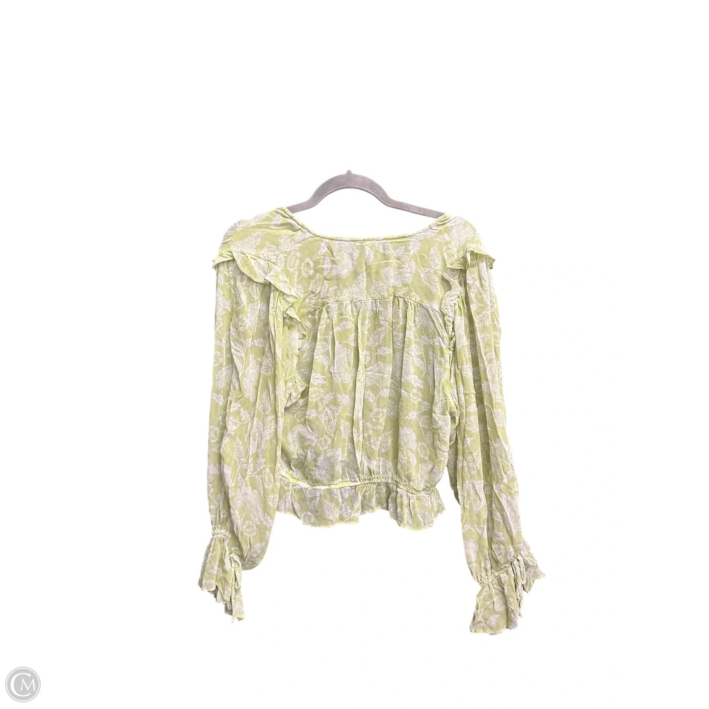 Top Long Sleeve By Anthropologie In Floral Print, Size: S