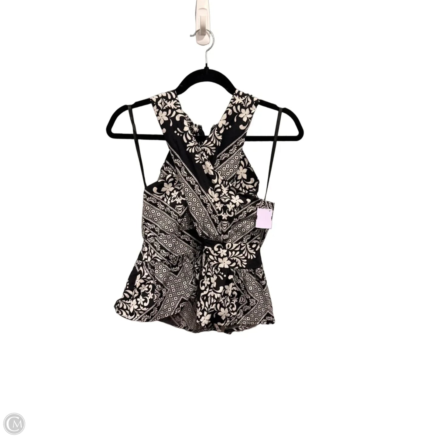 Top Sleeveless By Loft In Black & White, Size: S