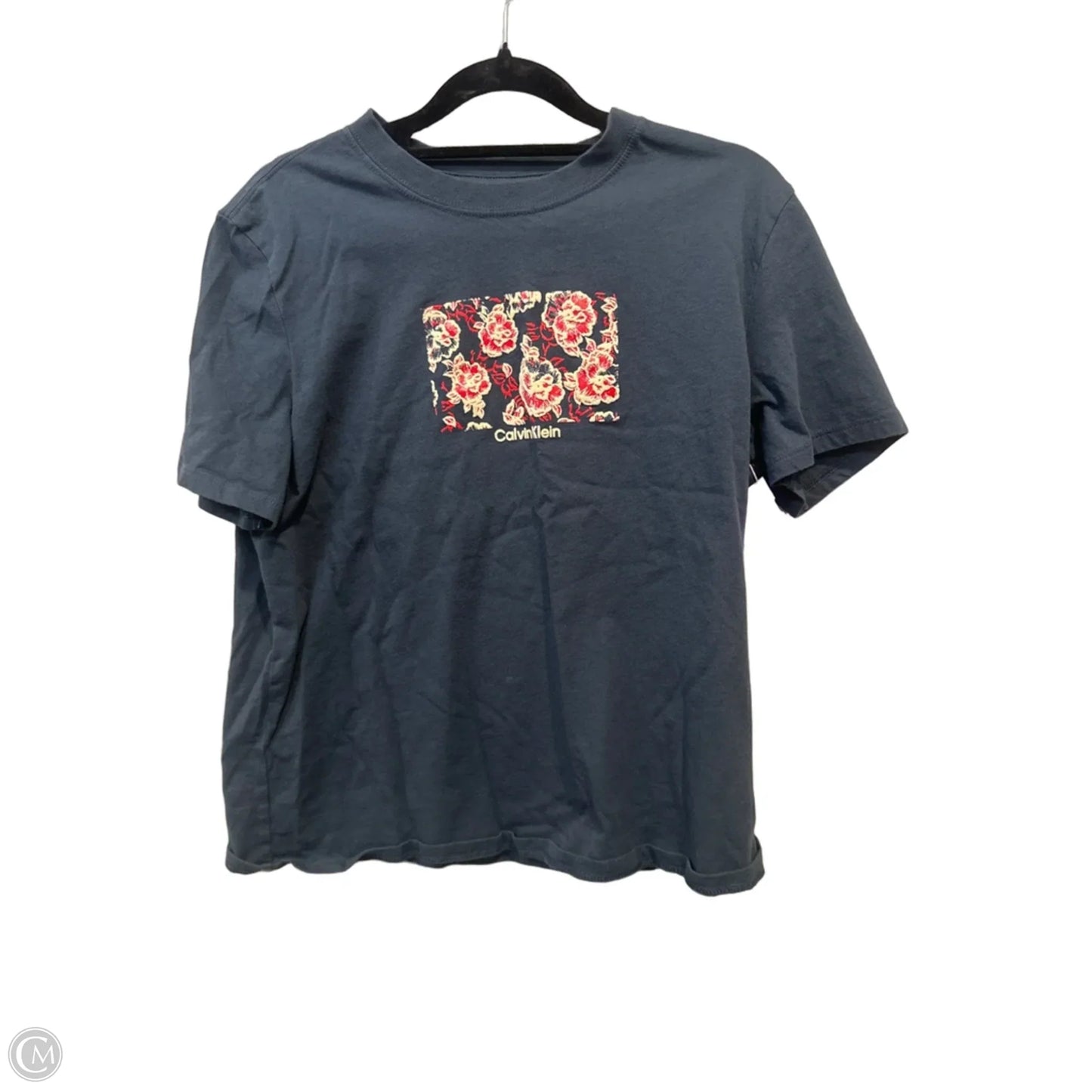 Top Short Sleeve Basic By Calvin Klein In Blue, Size: M