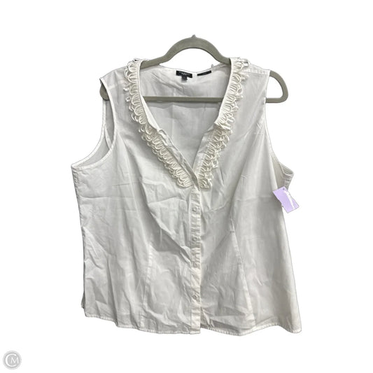 Top Sleeveless By Talbots In White, Size: Xl