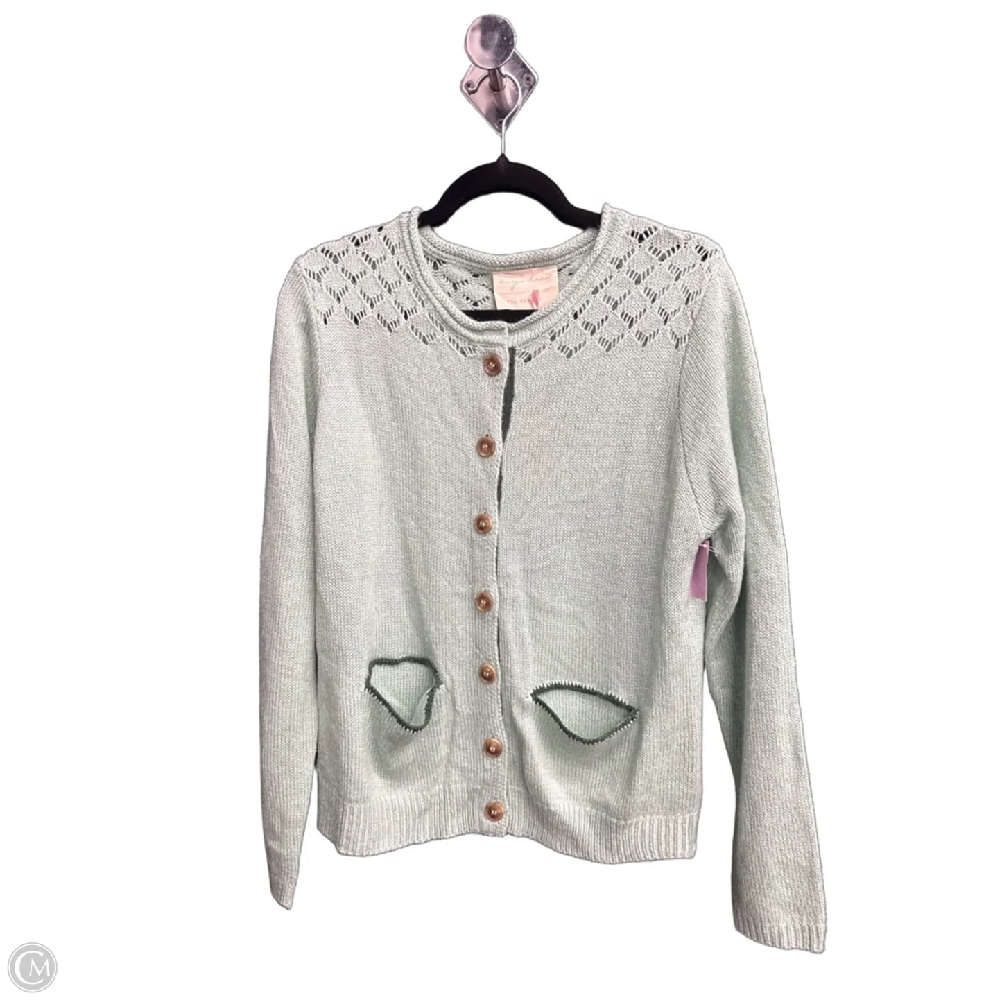 Sweater Cardigan By Clothes Mentor In Green, Size: M