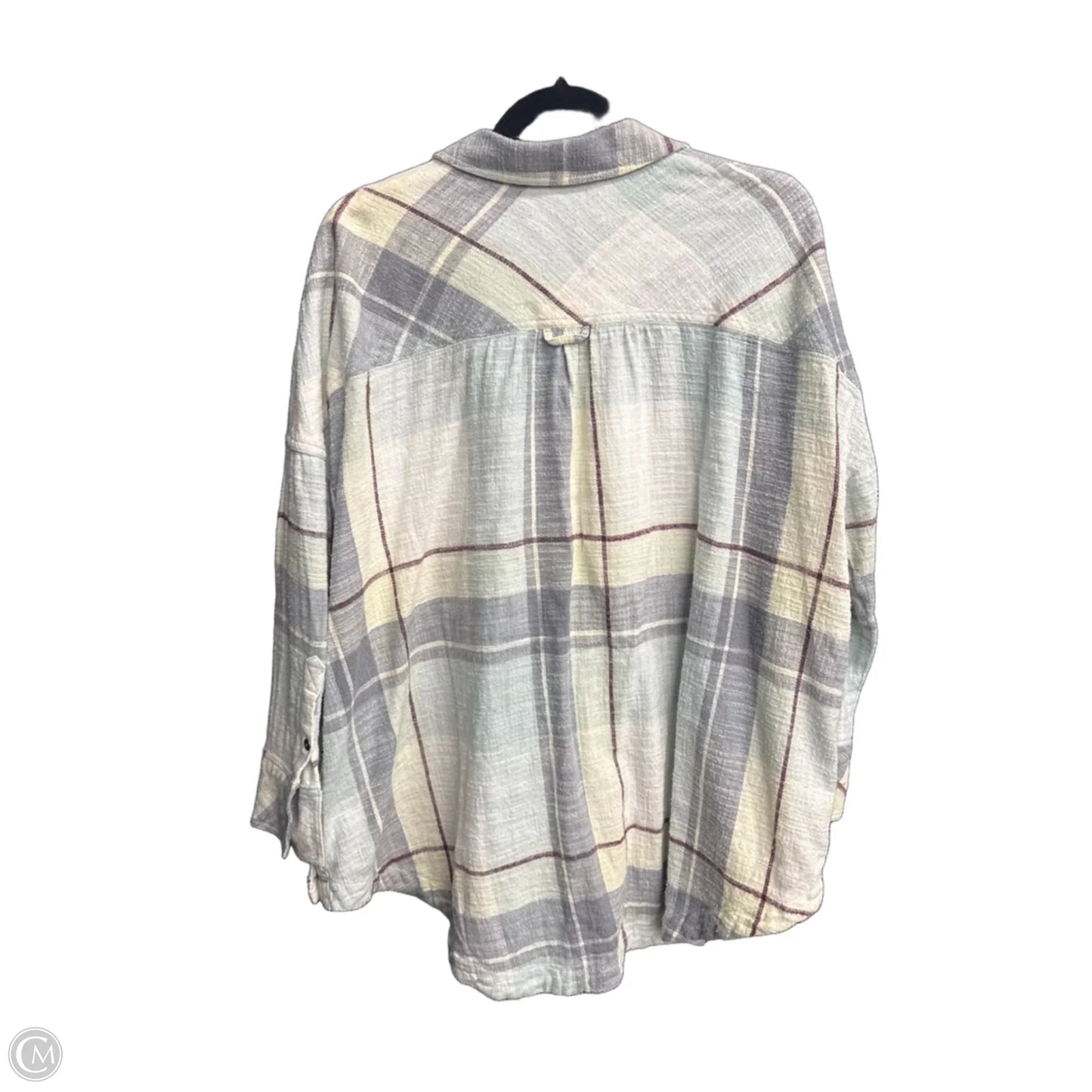 Top Long Sleeve By Free People In Checkered Pattern, Size: Xs