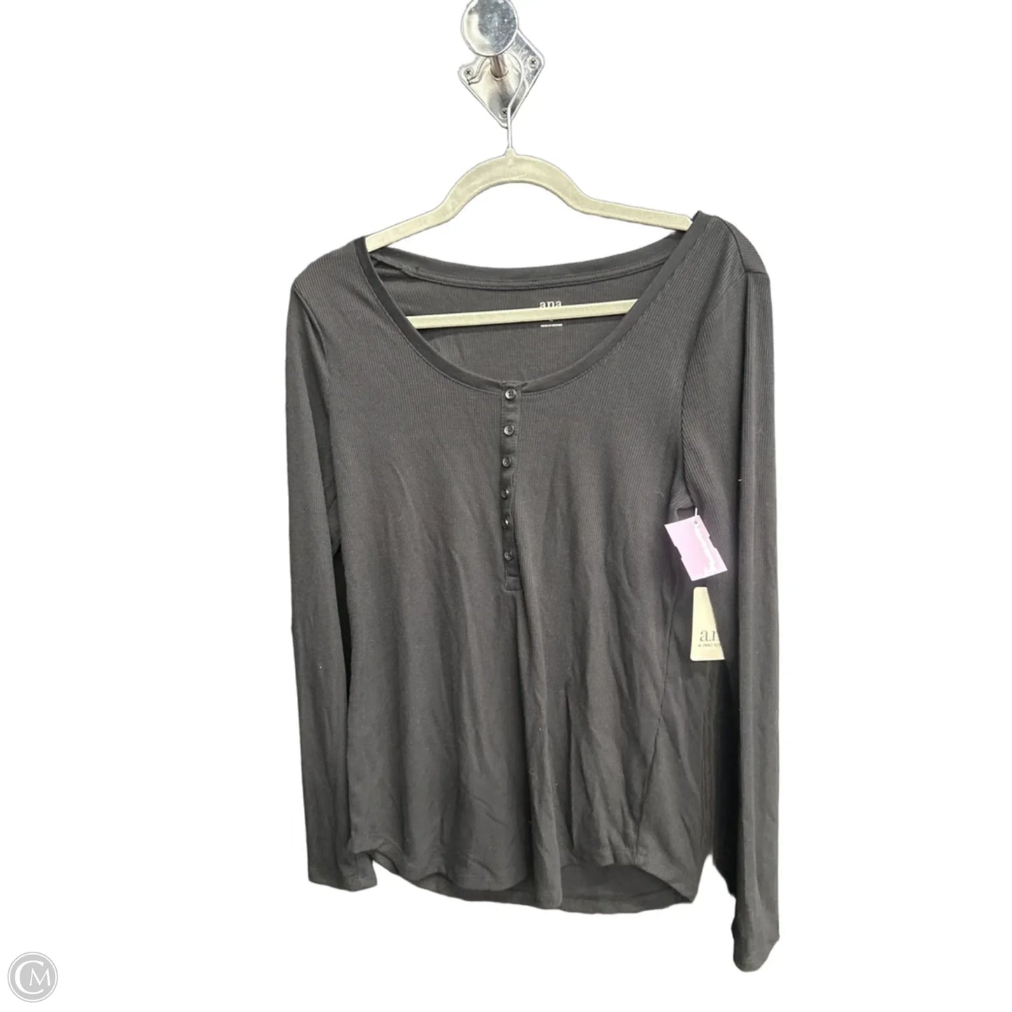 Top Long Sleeve Basic By Ana In Black, Size: M