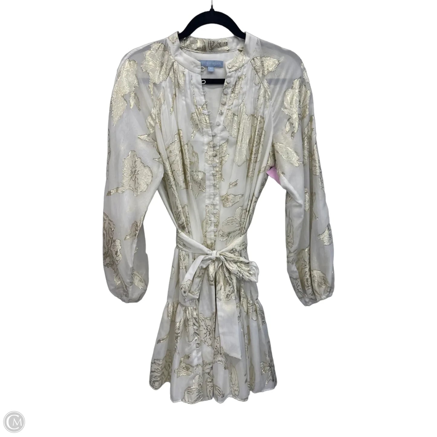 Dress Casual Short By Antonio Melani In Gold & White, Size: S