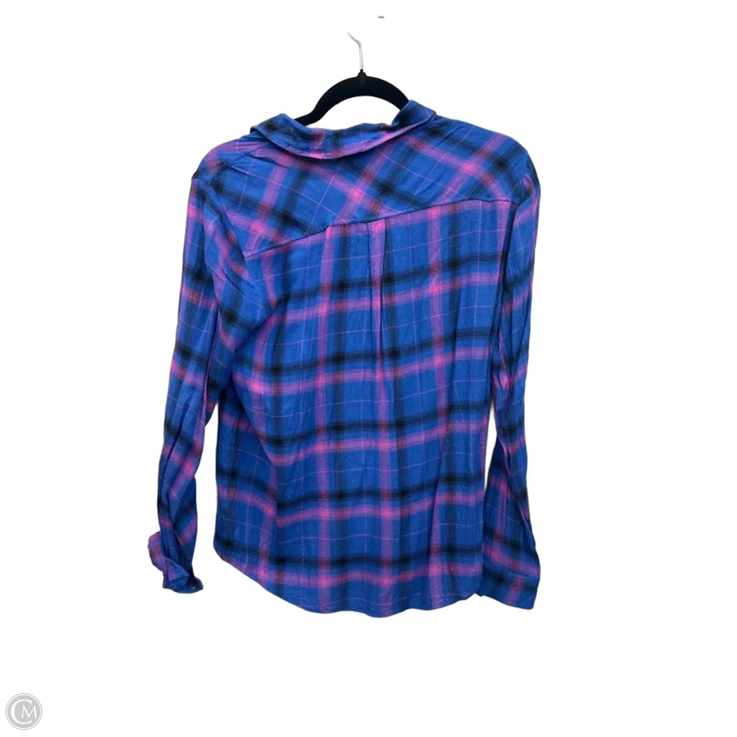 Top Long Sleeve By Paige In Plaid Pattern, Size: M