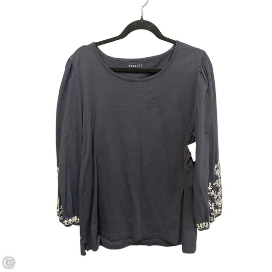 Top Long Sleeve By Talbots In Navy, Size: Xl