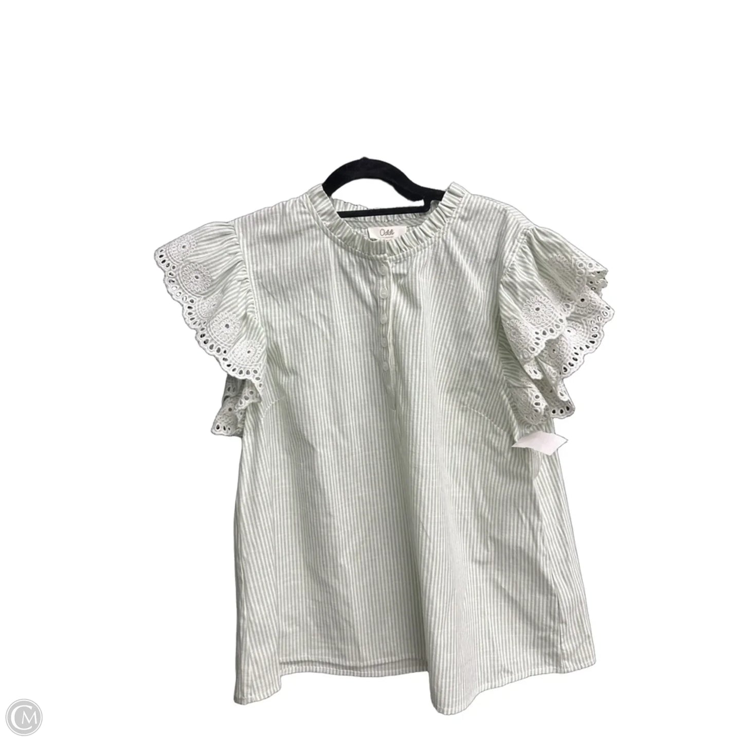 Top Sleeveless By Oddi In Striped Pattern, Size: L