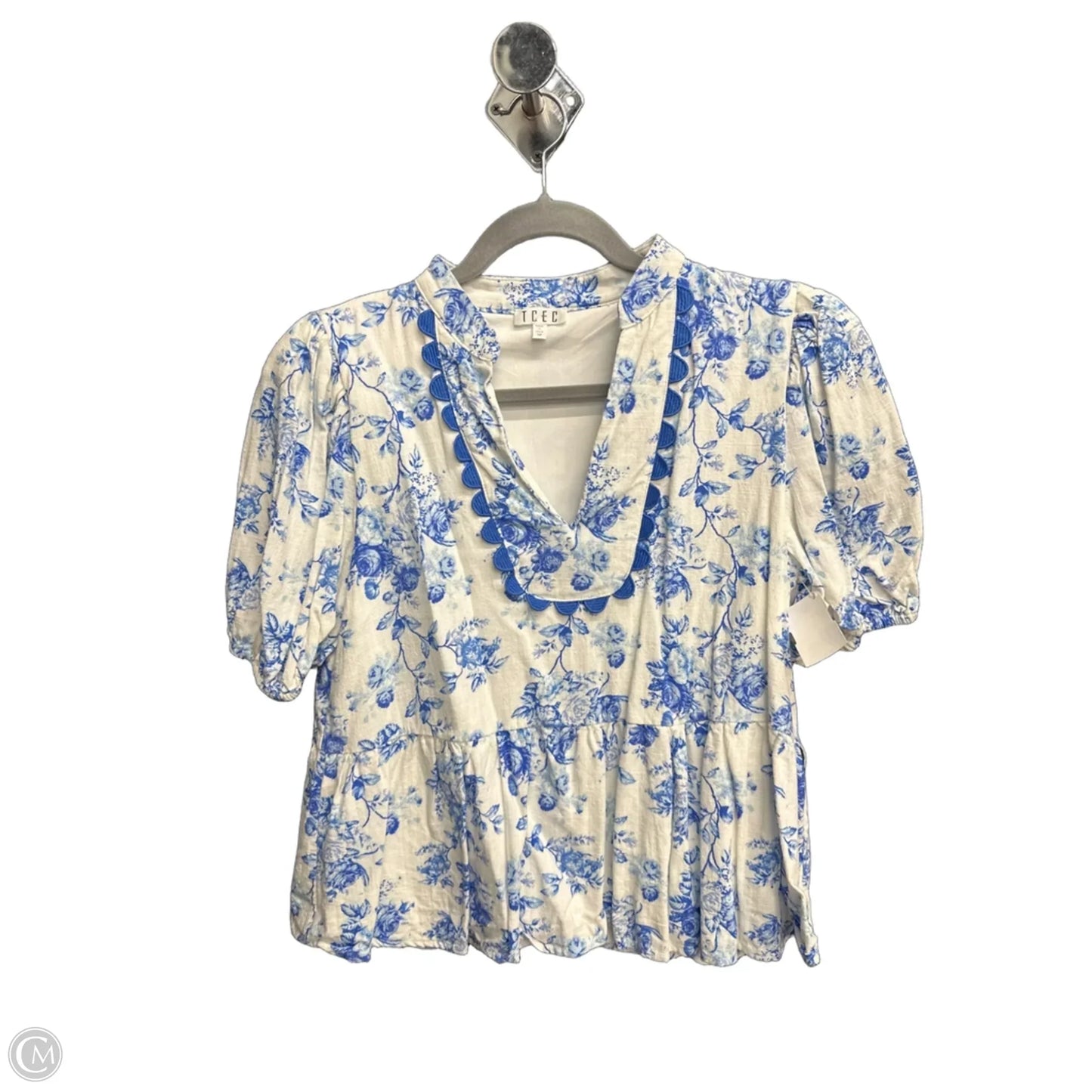 Top Short Sleeve By Tcec In Floral Print, Size: M