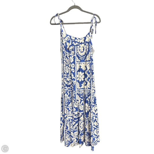 Dress Casual Maxi By H&m In Blue & White, Size: M