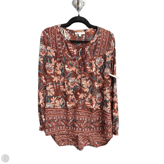 Top Long Sleeve By Dr2 In Floral Print, Size: S