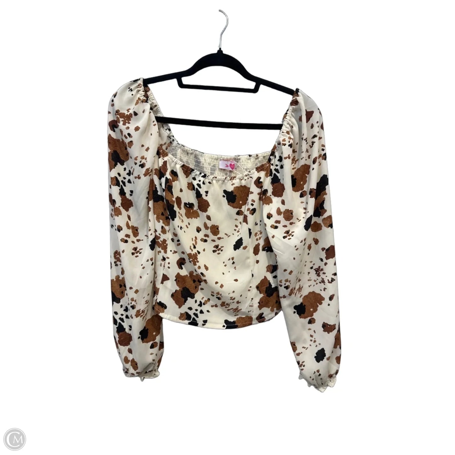 Top Long Sleeve By Buddy Love In Animal Print, Size: M