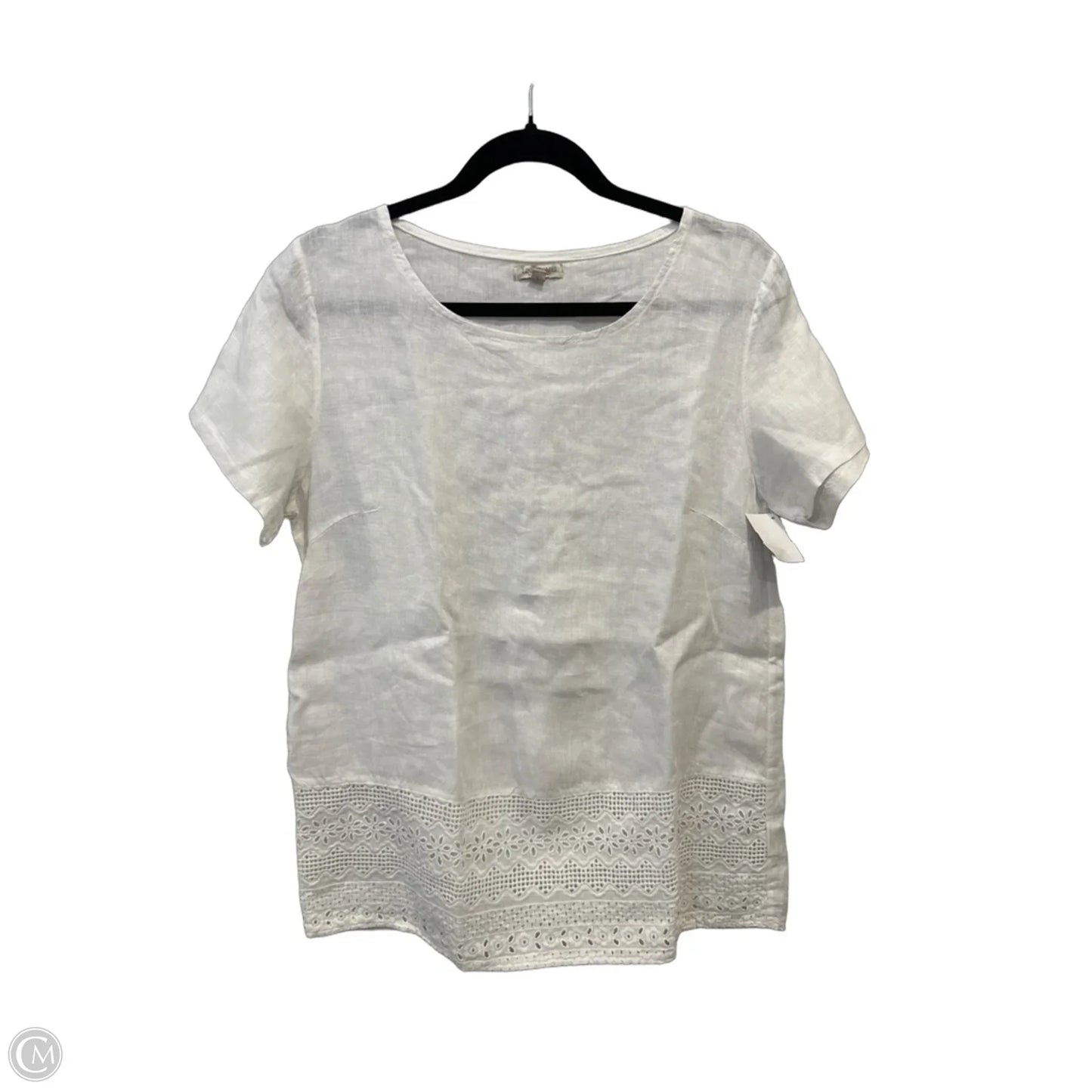 Top Short Sleeve By Clothes Mentor In White, Size: L