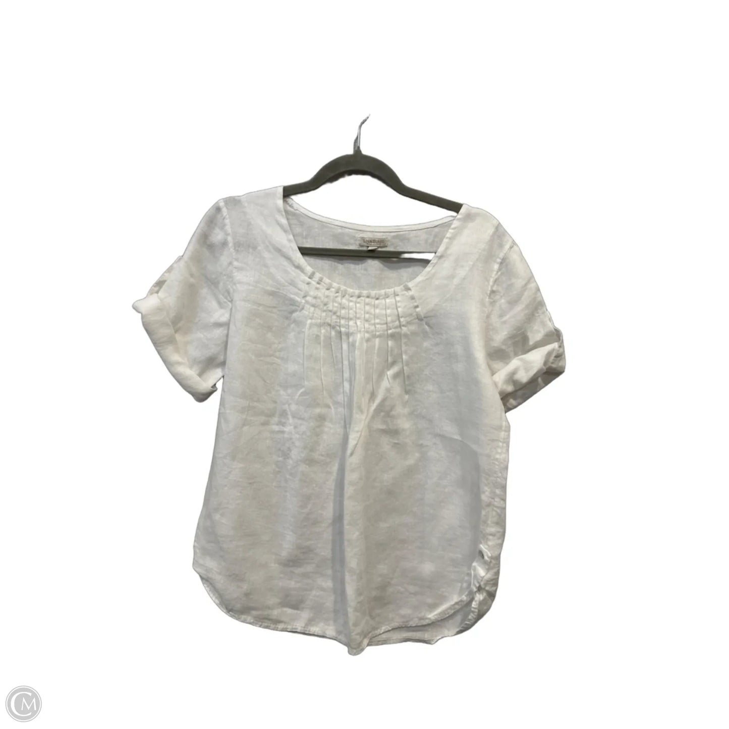 Top Short Sleeve By Clothes Mentor In White, Size: M