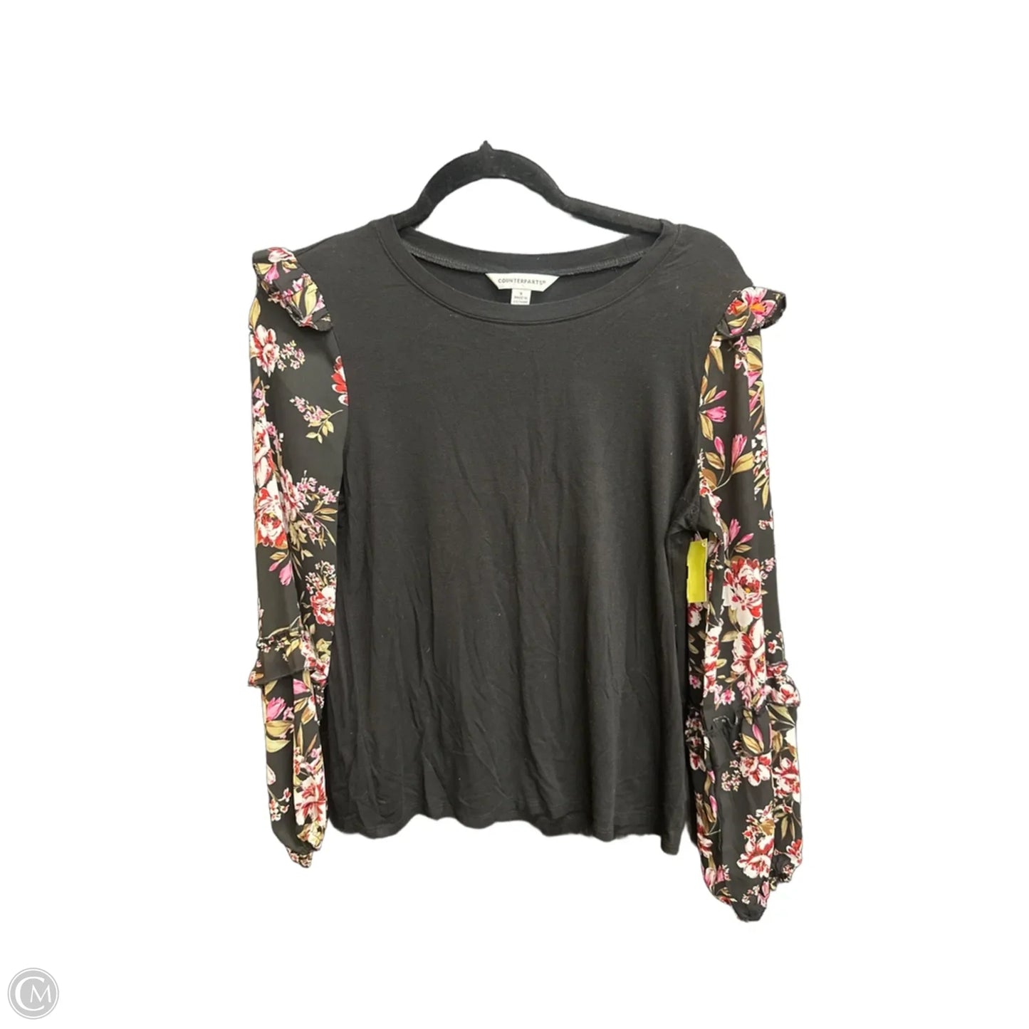 Top Long Sleeve By Counterparts In Floral Print, Size: S