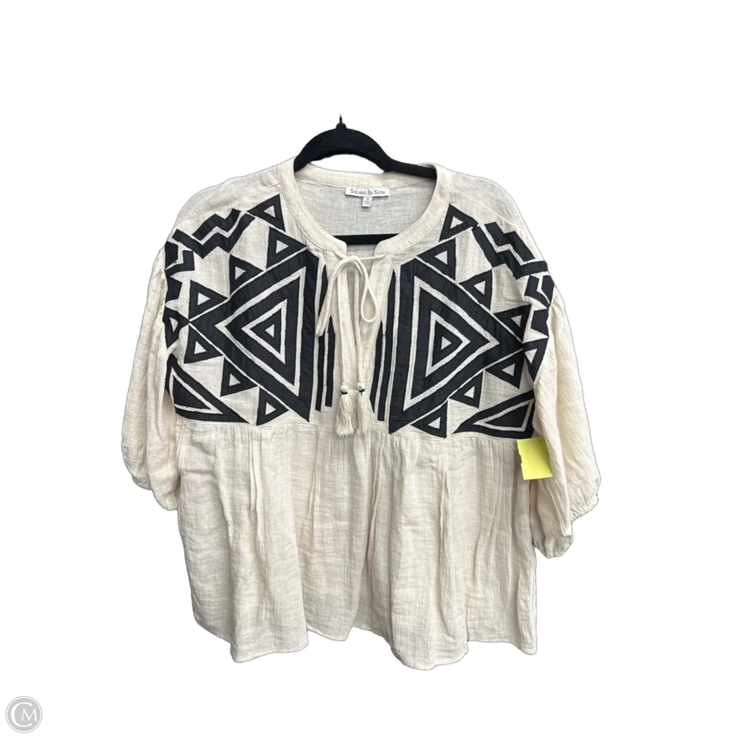 Top Short Sleeve By See And Be Seen In Beige, Size: S