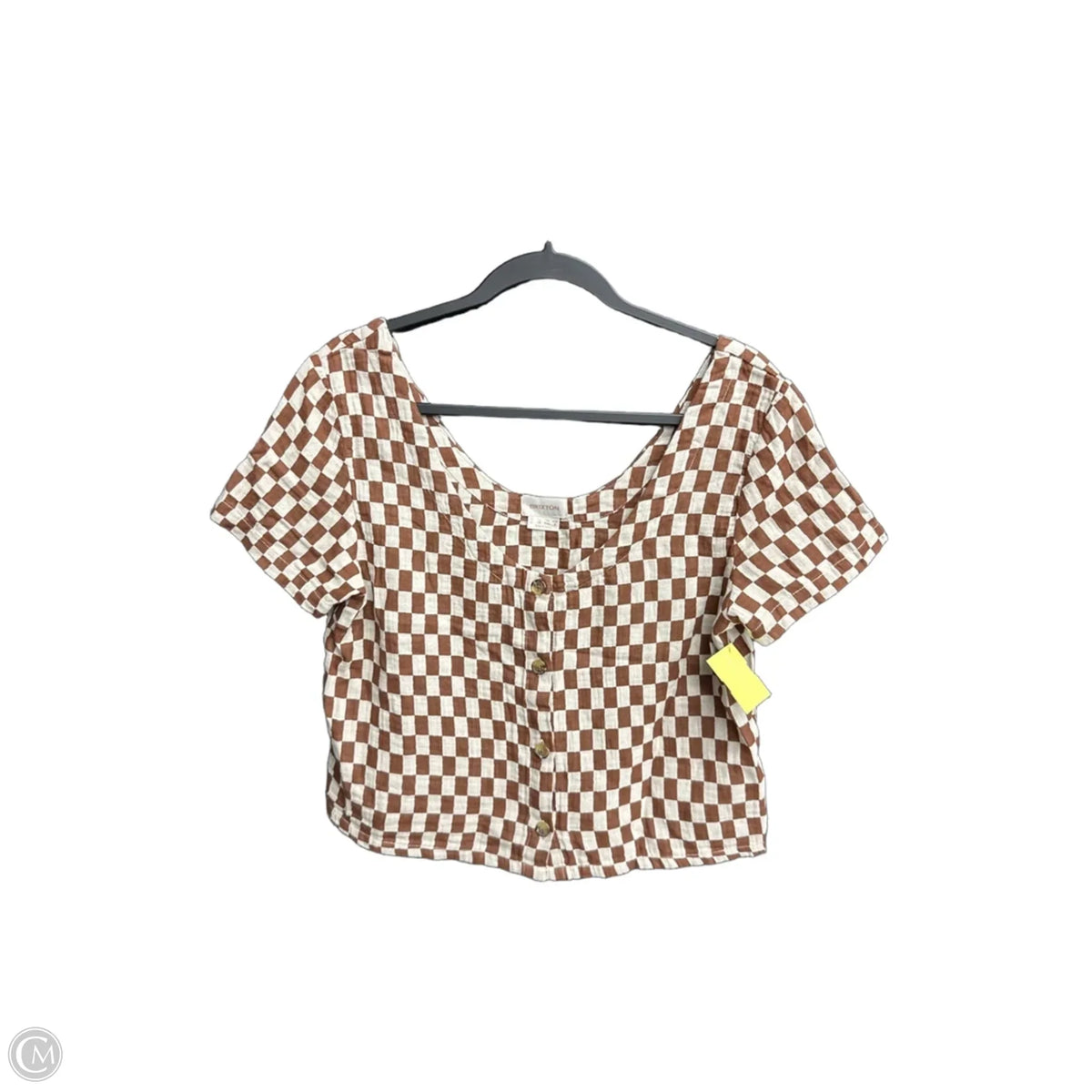 Top Short Sleeve By Brixton In Checkered Pattern, Size: S