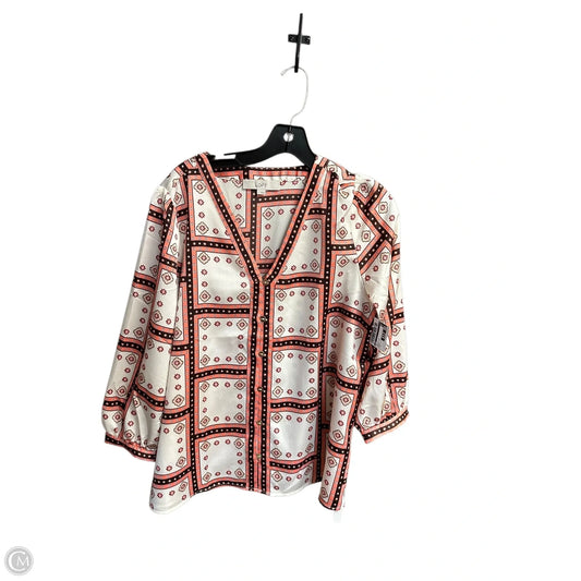 Top Long Sleeve By Loft In Brown & Pink, Size: L