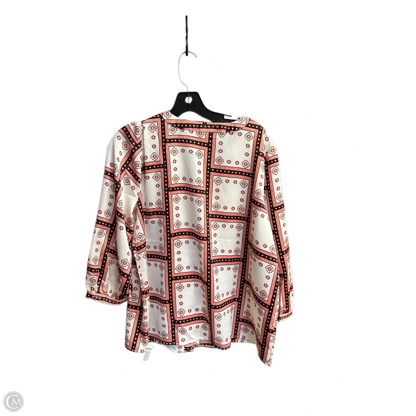 Top Long Sleeve By Loft In Brown & Pink, Size: L