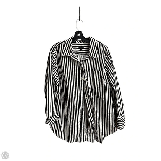 Top Long Sleeve By Talbots In Black & White, Size: Xl