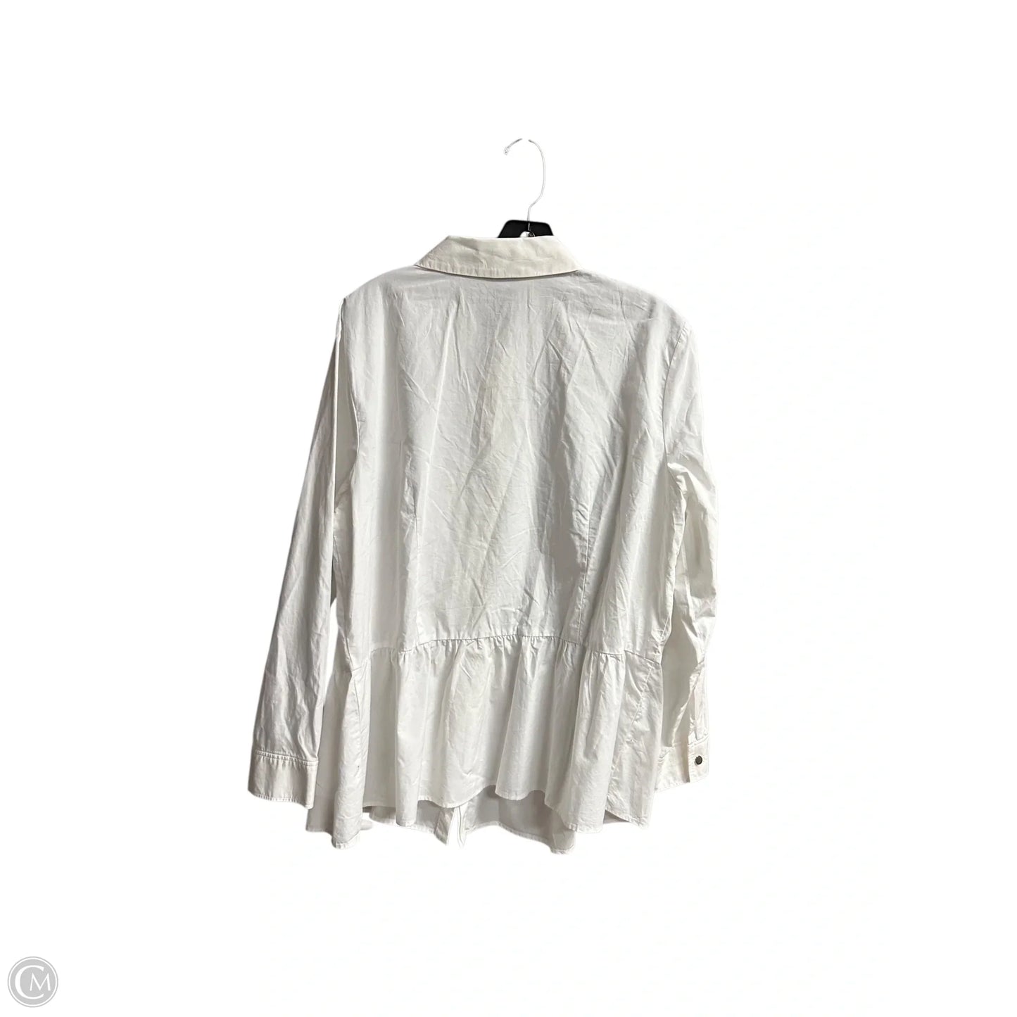 Top Long Sleeve By Talbots In White, Size: Xl