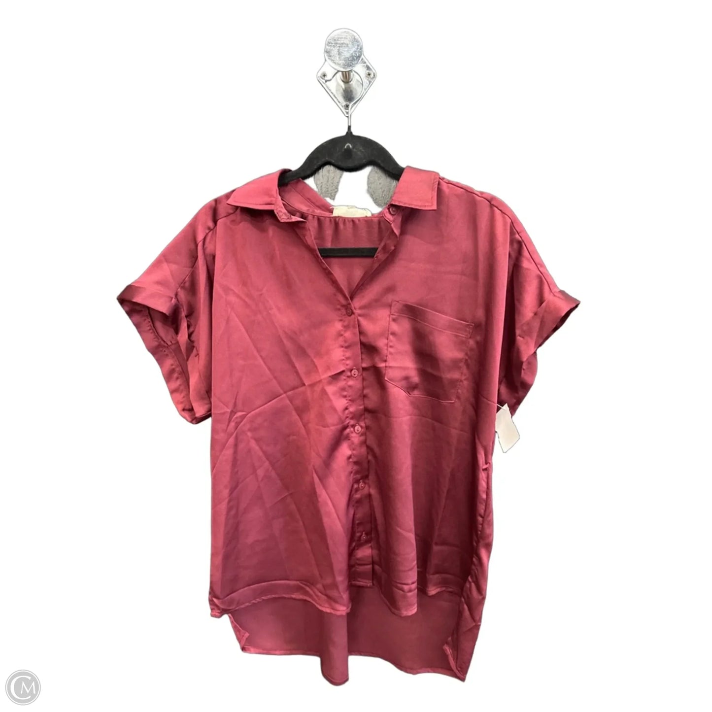 Top Short Sleeve By Entro In Maroon, Size: M