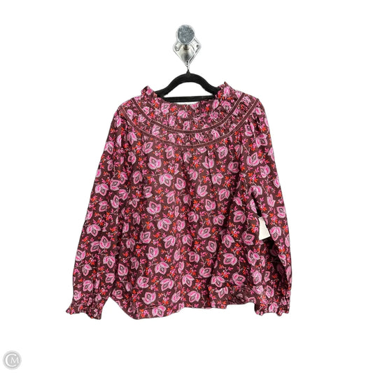 Blouse Long Sleeve By Talbots In Paisley Print, Size: Xlp